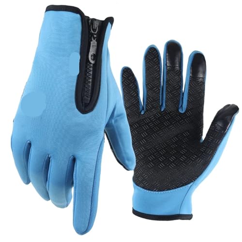 INIULLUV Kletterhandschuhe 1 Paar Winter Handschuhe for Männer Frauen Warme Outdoor Radfahren Fahren Klettern Kalte Handschuhe Winddicht Nicht-Slip Handschuhe Für Abseilen, Bergsteigen(Blue,XL) von INIULLUV