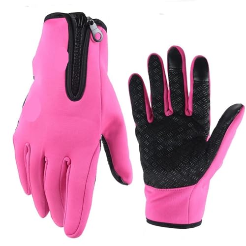 INIULLUV Kletterhandschuhe 1 Paar Winter Handschuhe for Männer Frauen Warme Outdoor Radfahren Fahren Klettern Kalte Handschuhe Winddicht Nicht-Slip Handschuhe Für Abseilen, Bergsteigen(Pink,S) von INIULLUV