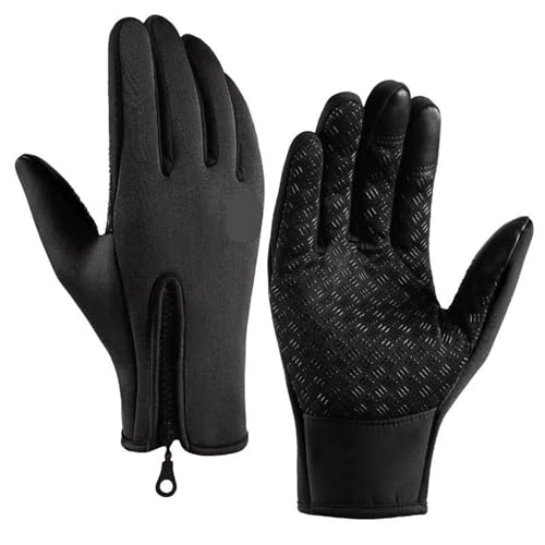 INIULLUV Kletterhandschuhe 1 Paar Winter Handschuhe for Männer Wasserdicht Winddicht Kalt Handschuhe Snowboard Motorrad Reiten Fahren Warm Zipper Handschuh Für Abseilen, Bergsteigen(XL) von INIULLUV