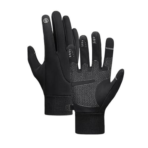 INIULLUV Kletterhandschuhe 1 Paar Winter Klettern Handschuhe wasserdichte Plüsch Samt Handschuhe for Angeln Wandern Winter Handschuhe Für Abseilen, Bergsteigen(Black,M) von INIULLUV