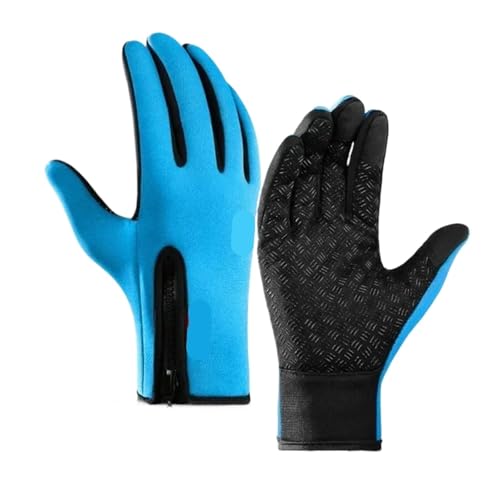 INIULLUV Kletterhandschuhe Herbst Winter Motorrad Handschuhe Frauen Winddicht Anti-rutsch Warm Halten for Arbeit Handschuhe Männer Sport Fahrrad Für Abseilen, Bergsteigen(Lake Blue,M) von INIULLUV