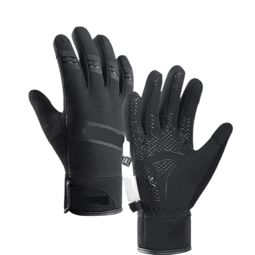 INIULLUV Kletterhandschuhe Klettern Handschuhe Winter Motorrad Handschuhe Outdoor Roller Winddicht Reiten Ski Handschuhe Warme Fahrrad Handschuhe Schwarz Radfahren Für Abseilen, Bergsteigen(L) von INIULLUV