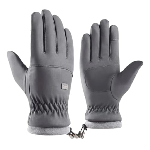 INIULLUV Kletterhandschuhe Männer Winter wasserdichte Radfahren Handschuhe Outdoor Sport Laufen Motorrad Ski Klettern Handschuhe Nicht-Slip Warme Volle Finger Für Abseilen, Bergsteigen(Grey) von INIULLUV