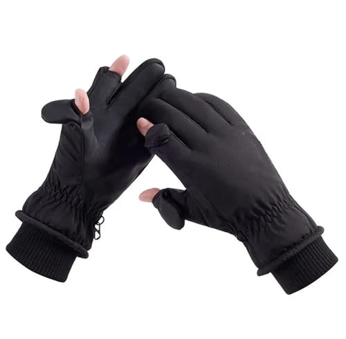 INIULLUV Kletterhandschuhe Männer Winter wasserdichte Radfahren Handschuhe Outdoor Sport Laufen Motorrad Ski Plüsch Handschuhe Nicht-Slip Warme Volle Finger Für Abseilen, Bergsteigen(Dark Blue,XL) von INIULLUV