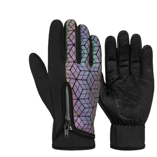 INIULLUV Kletterhandschuhe Winter Fahrrad Handschuhe Thermische Klettern Skifahren Fahrrad Handschuhe Männer Frauen Winddicht Warme Radfahren Handschuhe Für Abseilen, Bergsteigen(Colorful,XXL) von INIULLUV