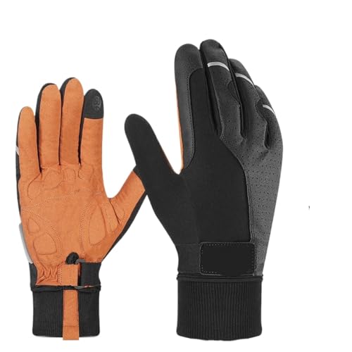 INIULLUV Kletterhandschuhe Winter-Langfinger-Fahrradhandschuhe, rutschfest, stoßdämpfend, Warmer Handschuh, Outdoor-Sport, Kletterhandschuh Für Abseilen, Bergsteigen(XXL) von INIULLUV