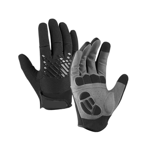 INIULLUV Kletterhandschuhe Winter Outdoor Bike Radfahren Handschuhe Volle Finger Anti-rutsch Schock Tragen Wandern Laufen Klettern Handschuhe Männer Für Abseilen, Bergsteigen(Balck,XL) von INIULLUV