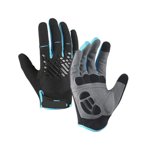 INIULLUV Kletterhandschuhe Winter Outdoor Bike Radfahren Handschuhe Volle Finger Anti-rutsch Schock Tragen Wandern Laufen Klettern Handschuhe Männer Für Abseilen, Bergsteigen(Blue,L) von INIULLUV