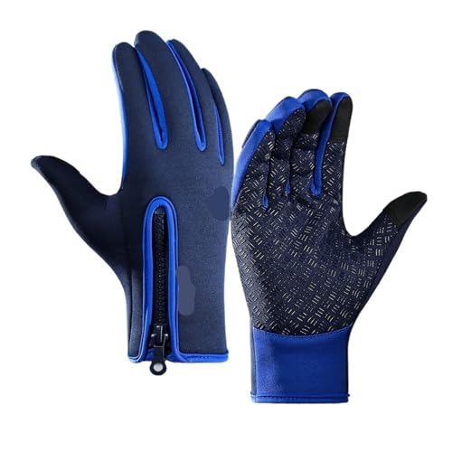 Kletterhandschuhe 1 paar Winter Warme Radfahren Handschuhe Thermische Outdoor Sport Laufen Fahrrad Ski Handschuhe for Camping Wandern Motorrad Handschuhe Männer Für Abseilen, Bergsteigen(Dark blue,XL) von INIULLUV