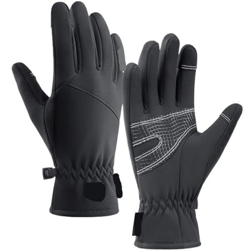 Kletterhandschuhe 2 paar Männer Winter Wasserdichte Radfahren Handschuhe Outdoor Sport Laufen Motorrad Ski Klettern Plüsch Handschuhe Nicht-slip Warme Volle finger Für Abseilen, Bergsteigen(L) von INIULLUV