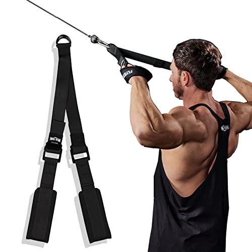 INNSTAR Verstellbar Trizepsseil, 24''-54'' Extra Langes Heavy Duty Trizeps Seil, Latzug Griff, Kabelzug Griffe Kabel Befestigung für Bizeps, Trizeps, Fitnessstudio oder zu Hause(Schwarz) von INNSTAR