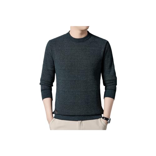 Warmes gemütliches gefüttertes Rundhals-Oberteil für Herren, mit Fleece gefütterte Hemden für Männer, Fleece-gefüttertes Sweatshirt für Männer (Green,XL Proposal 50-60 kg) von INOMAK