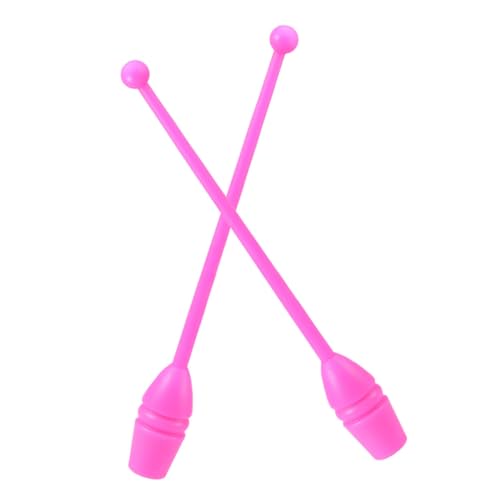 INOOMP 1 Paar Gymnastikstock Gymnastikband Stick Stock Für Rhythmische Gymnastik Trainingsstock Durchführen Performance-Sticks Regenbogen-Twirler-Stick Kunstturnstock Plastik Rosa von INOOMP