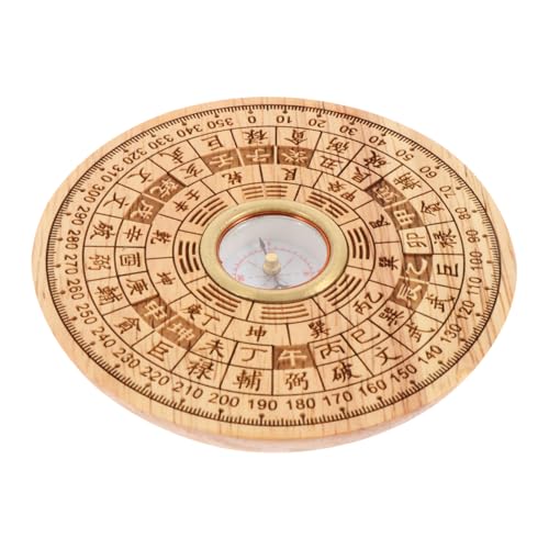 INOOMP 1 Satz Mahagoni Feng Shui Kompass Chinesischer traditioneller Kompass chinesischer alter kompass inneneinrichtung ladeneinrichtung Chinesischer Kompass in runder Form Mahagoni- von INOOMP
