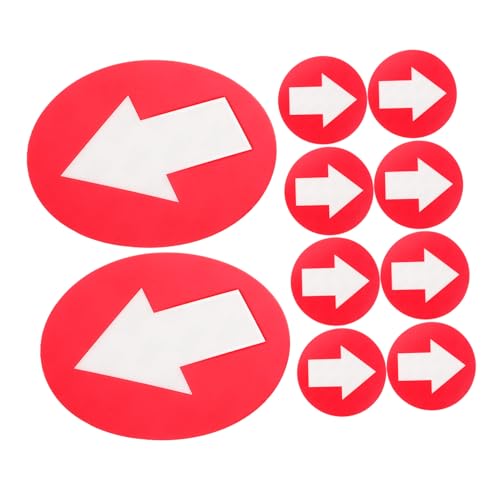 INOOMP 10St Richtungsaufkleber würfelunterlage einhelll instay Stickers außen Zeichen Selbstklebender Pfeilmarker Pfeilreflektierende Schilder Wegmarkierungen Pfeilmarkierungen PVC rot von INOOMP