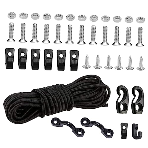 INOOMP 3 Sätze Bungee-Cord-kit Bungee-Cord Mit Bungee-Cord-Enden Rigging-kit Für Kajakdecks Kajak Teile Kajakhaken Boot-Bungee Kajak Ersatzteile Kajak-Bungee-Seil Kajakfischen Black Gummi von INOOMP