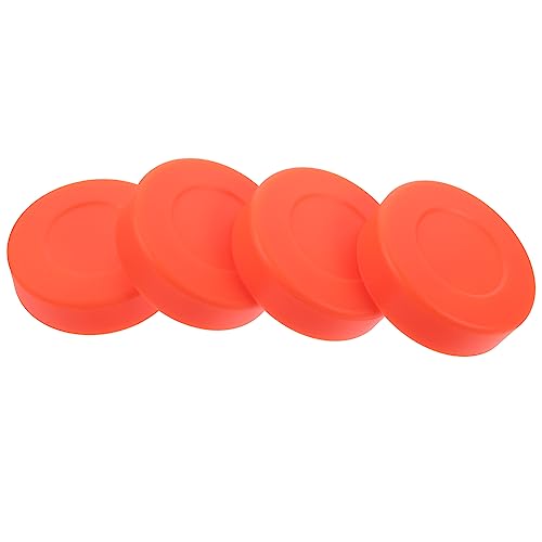 INOOMP 4 Stück Dumb Puck Hockey Netze Outdoor Roller Hockey Puck Bälle Air Hockey Puck Torwart Sport Hockey Zubehör Puck Block Hockey Tischspiel Air Hockey Tisch Eishockey Goldenes PVC von INOOMP