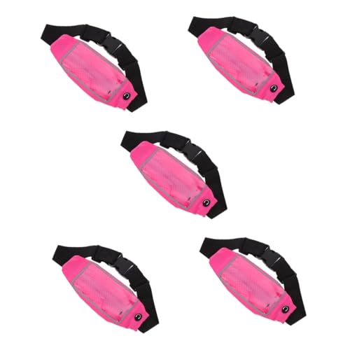 INOOMP 5 Stück Packung Lauf-Touchscreen-Hüfttasche Outdoor-Hüfttasche tragbare Hüfttasche Bauchtasche joggingtasche laufgürtel Tasche für die Taille lässige Lauftasche Nylon Rosa von INOOMP