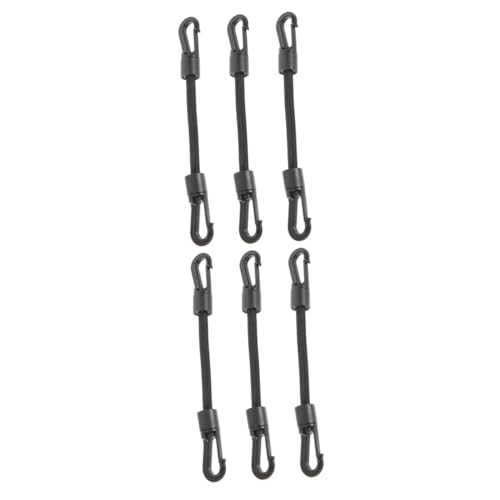 INOOMP 6 STK Doppelendiges Elastisches Seil Hakenseil Multifunktions-Schnallenriemen Hakenband Outdoor-versorgung Outdoor-Accessoire Elastischer Spanngurt Gummiseil Black von INOOMP