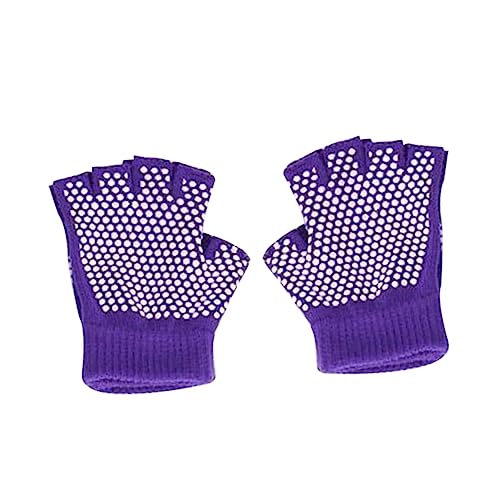 INOOMP Fingerlose Handschuhe Gestrickte Handschuhe Violett Baumwoll-Handschuhe Yoga von INOOMP