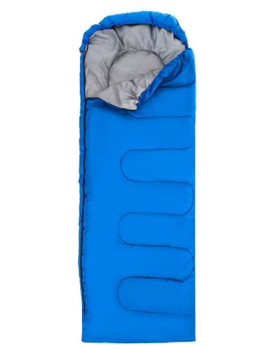 Intirilife Schlafsack geeignet für 15-20 Grad aus blauem Polyester - 200 x 70 cm - Hüttenschlafsack mit Tasche für Outdoor Aktivitäten Camping Rucksackreisen Wandern für Erwachsene und Kinder von INTIRILIFE