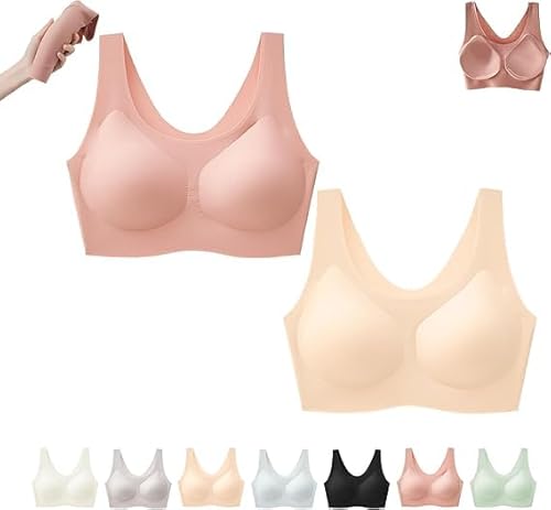 INXKED 2PCS Wireless 3D Bra, Wireless Bra, Wireless 3D Enhance Bra, Back Smoothing Push up Bra (07,L) von INXKED