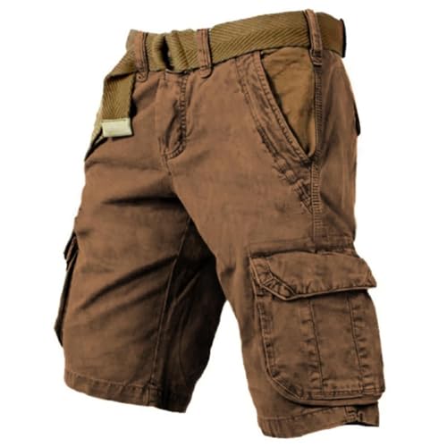 INXKED Multi-Pocket Tactical Shorts, Vintage Yellow Stone Washed Printed Waterproof Multi-Pocket Outdoor Tactical Shorts (04,2XL) von INXKED