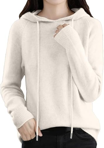 INXKED Womens Cashmere Sweater with Hooded Pullovers Knit Bottomed Female Loose Streetwear Drawstring Thick Sweater (04,M) von INXKED