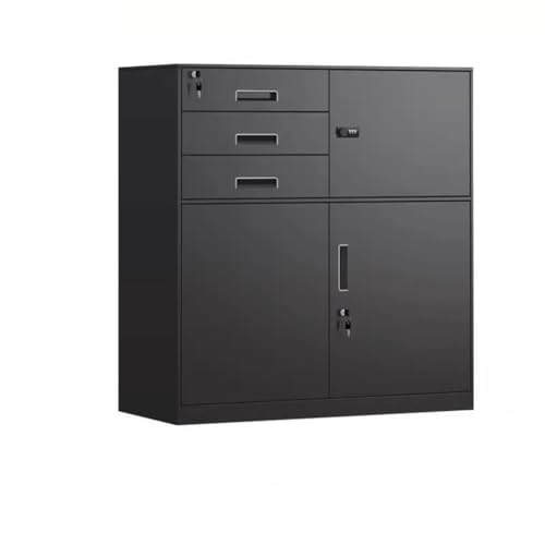 IONAZQTWW Aktenschrank, Metall, vertikaler Aktenschrank, abschließbarer Lagerschrank, für Zuhause, verstellbare Trennwand, Werkzeugschrank, Größe: 83,8 cm, Akten-Organizer, Aktenbox von IONAZQTWW