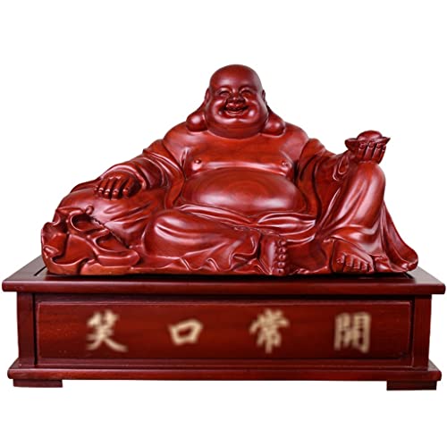 IONAZQTWW Familien-Buddha-Statue, Buddha-Statue, Skulptur, lachender Buddha, sitzende Buddha-Statue, Handschnitzerei, Kunsthandwerk, Einweihungsgeschenke, Ornamente, Heimdekoration (Farbe: A) von IONAZQTWW