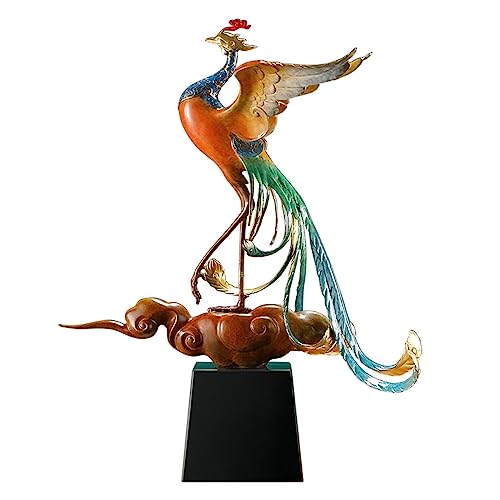 IONAZQTWW Wohnkultur Statuen Desktop Farbe Kupfer Phoenix Dekoration Wohnzimmer Veranda Handwerk Büro Große Metall Dekoration Skulptur Kunstwerk Desktop Figuren von IONAZQTWW