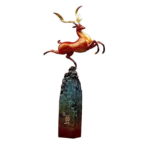 IONAZQTWW Wohnkultur Statuen Kreative Messing Hirsch Statue Veranda Ornament Wohnzimmer Dekoration Büro Desktop Kunst Skulptur Handwerk Desktop Figuren von IONAZQTWW