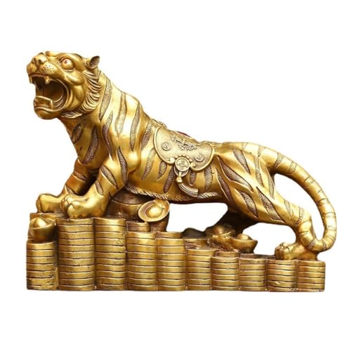 IONAZQTWW Wohnkultur Statuen Tiger Ornamente Home Office Messing Ornamente Antikes Regal Wohnzimmer Arbeitszimmer Skulptur Kunsthandwerk Desktop Figuren von IONAZQTWW