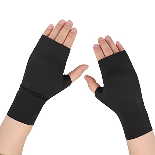 IPENNY Frauen Sommer UPF 50+ UV Sonnenschutz Handschuhe Kühlung Atmungsaktive Fäustlinge Halbe Finger Schnell Trockene Hand Handschuh für Fahren Reiten Auto Fahrrad von IPENNY