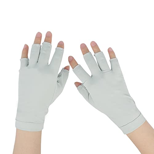 IPENNY Frauen Sommer UPF 50+ UV Sonnenschutz Handschuhe Kühlung Atmungsaktive Fäustlinge Halbe Finger Schnell Trockene Hand Handschuh für Fahren Reiten Auto Fahrrad von IPENNY
