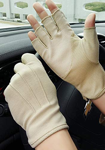 IPENNY Herren Halberfinger Handschuhe Fahrradhandschuhe Sommer Radsporthandschuhe Baumwolle Atmungsaktive Sporthandschuhe Anti-Rutsch UV-Schutz Handschuhe für Motorrad Radfahren von IPENNY