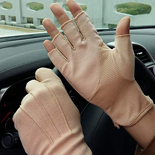 IPENNY Herren Halberfinger Handschuhe Fahrradhandschuhe Sommer Radsporthandschuhe Baumwolle Atmungsaktive Sporthandschuhe Anti-Rutsch UV-Schutz Handschuhe für Motorrad Radfahren von IPENNY