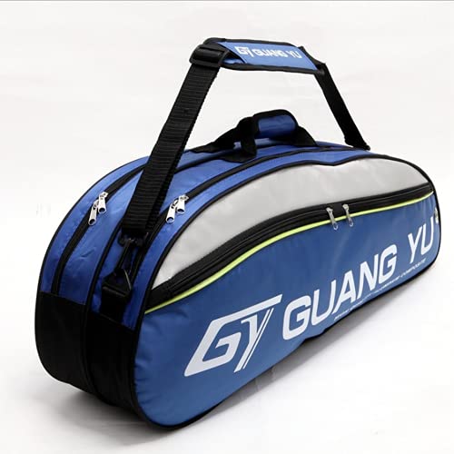 IPENNY Super Groß Badminton-Rucksack 800D Nylon Wasserdicht Tragbar Badminton Schläger Tasche Große Kapazität Sporttasche für 6 Schläger Multifunktion Umhängetasche Blau von IPENNY