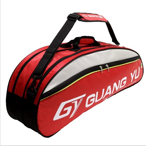 IPENNY Super Groß Badminton-Rucksack 800D Nylon Wasserdicht Tragbar Badminton Schläger Tasche Große Kapazität Sporttasche für 6 Schläger Multifunktion Umhängetasche Rot IPENNY Super Groß Badminton-Rucksack 800D Nylon Wasserdicht Tragbar Badminton Schläger Tasche Große Kapazität Sporttasche für 6 Schläger Multifunktion Umhängetasche Rot von IPENNY