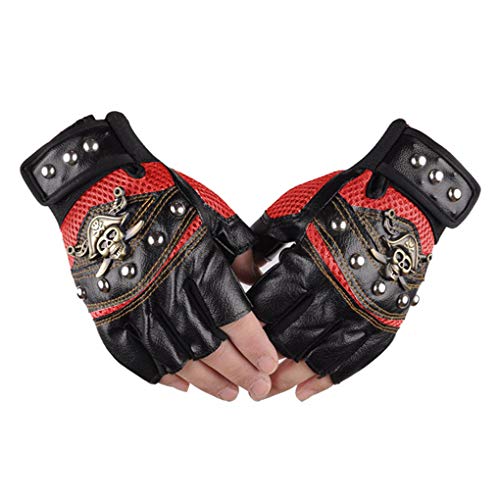 IPENNY Unisex Halbfinger Fahrradhandschuhe Nietbolzen PU-Leder Handschuhe Schädel Persönlichkeit Mode Fäustlinge Outdoor-Ausrüstung Reithandschuhe Niete IPENNY Unisex Halbfinger Fahrradhandschuhe Nietbolzen PU-Leder Handschuhe Schädel Persönlichkeit Mode Fäustlinge Outdoor-Ausrüstung Reithandschuhe Niete von IPENNY