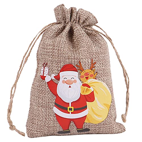 IQYU Bronzing Candy Bags Christmas Bags Bag Bag Drawstring Christmas Drawstring Bags Turnbeutel Stoff Bemalen (F, One Size) von IQYU