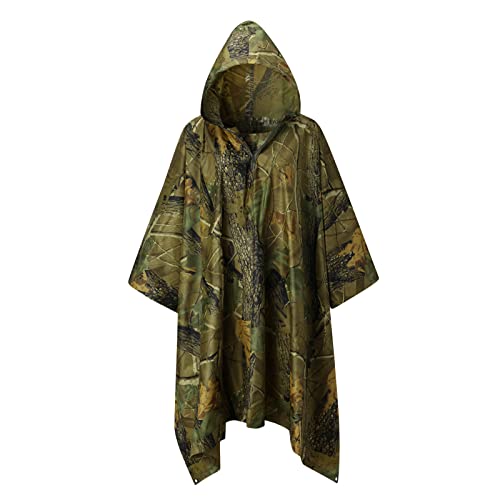 IQYU Regenmantel mit Kapuze, Modejacke, Teenager-Regenmantel für Erwachsene, wiederverwendbarer Unisex-Regenschirm mit Knöpfen Auf Zu Regenschirm (Yellow, One Size) von IQYU