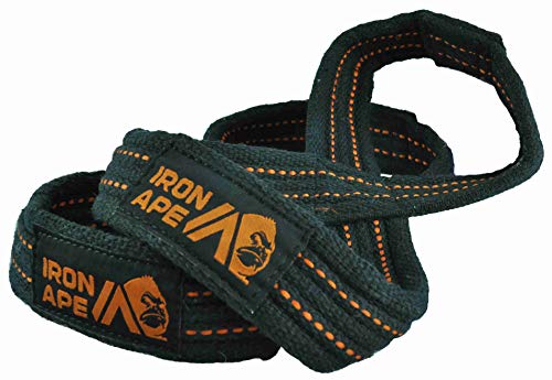 IRON APE Figure 8 Straps for Deadlift, Weight Lifting, Shrugs, and Weightlifting, Heavy Duty Cotton, 4 sizes (L) von IRON APE