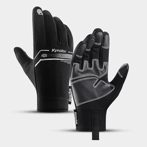 IRYNA Winter Thermo Handschuhe Herren Damen, Touchscreen Winddichte Wasserdicht (Black01-XS) von IRYNA