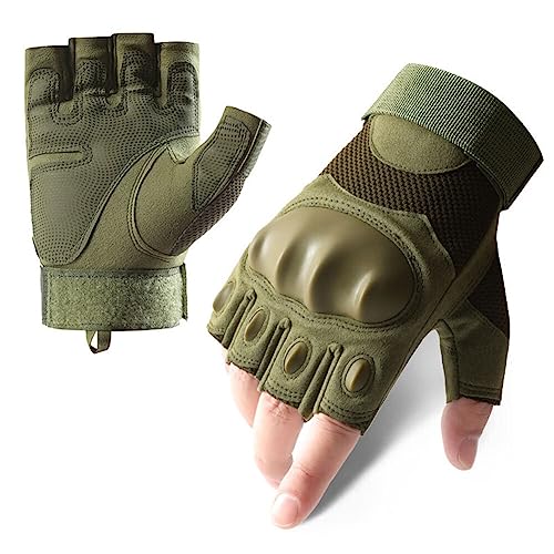 ISAKEN Arbeitshandschuhe Fahrradhandschuhe Damen Herren Halbfinger Radsporthandschuhe Fingerlose Handschuhe Handschuhe Touchscreen für Motorrad Kampftraining Armee Schießen Jagd Outdoor Sport von ISAKEN