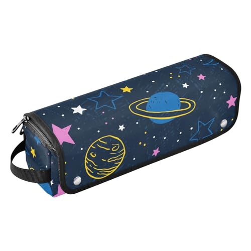 Galaxy Moon Star Planet Styling-Werkzeugtasche mit hitzebeständiger Matte, tragbare Aufbewahrungstasche für Lockenstäbe, Glätteisen, Bürsten, Zangen und Haargummis, #01, one size, Elegant von ISAOA