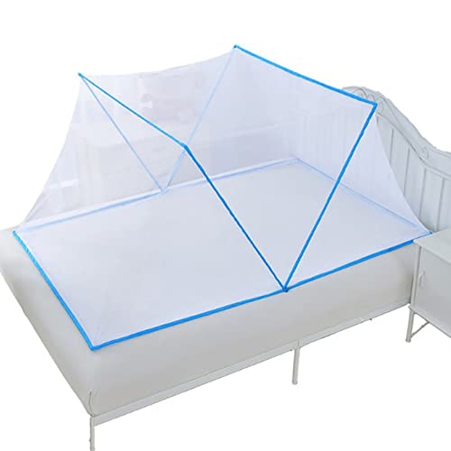 ISCBAFYX Faltbares Moskitonetz, atmungsaktives Betthimmelzelt, Zelt, tragbares Design, Polyester-Mesh-Netz, leicht zu verstauen, für Einzel- bis Kingsize-Betten, blau, 190 x 80 x 80 cm von ISCBAFYX