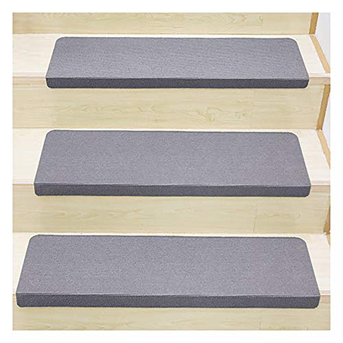 ISCBAFYX Haushalt 15 Stück Stufenmatten Stufenmatten Trittfläche, Treppenstufe/Stufenteppich/Anti-Rutsch-Teppichmatte, langlebiger Rutschfester Schutz, 55 x 22 x 4,5 cm, grau von ISCBAFYX