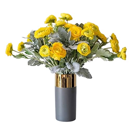 ISCBAFYX Künstliche Blumen in Vase, wunderschön künstliche Blumen, künstliche Blumen mit Vase, Simulationsblume, Heimdekoration, künstliche Blumen (Farbe: Gelb, Größe: 45 cm) (weiß 45 cm) (gelb 45 cm) von ISCBAFYX