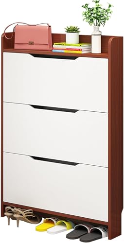 ISCBAFYX Schlanker Schuhschrank für den Eingangsbereich, versteckter Schuh-Organizer mit Türen, geschlossenes Schuhregal für kleine Räume, moderner Schuhschrank für den Flur (Größe: B 80 cm, Farbe: von ISCBAFYX